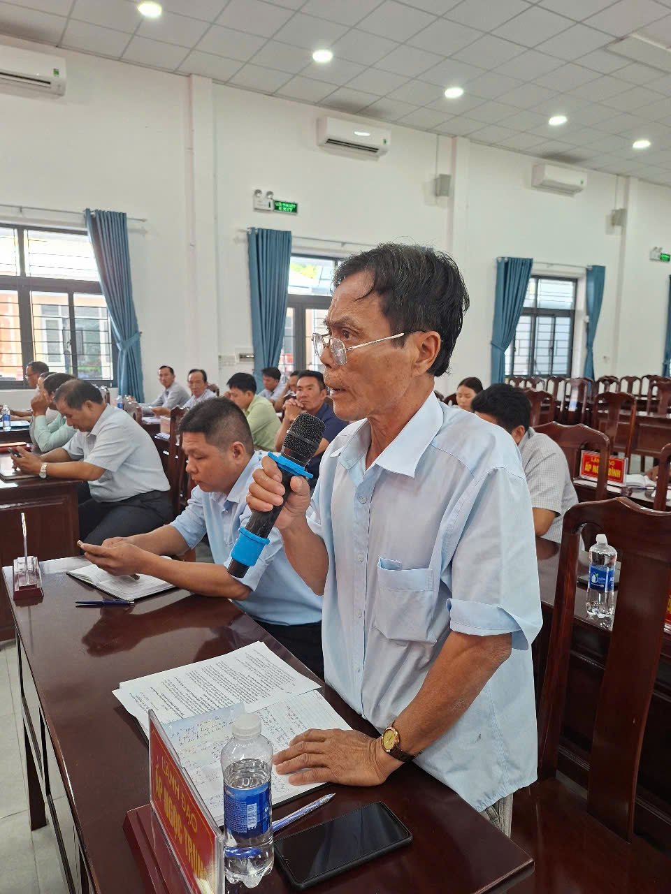 Đại diện ấp Ngọc Trung tham gia phát biểu tại Hội nghị