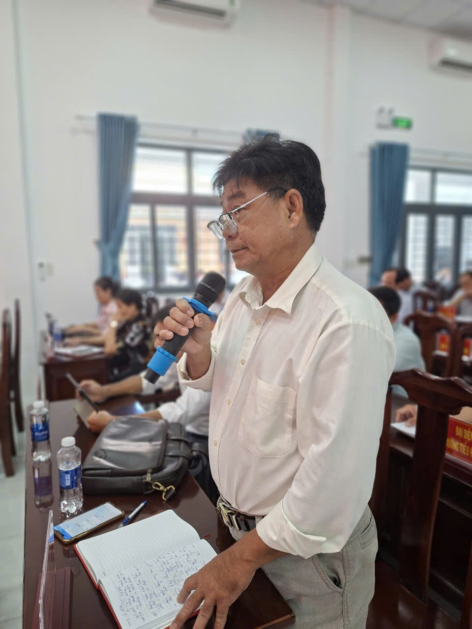 Đại diện ấp Ngọc An tham gia phát biểu tại Hội nghị