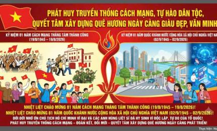 Kỷ niệm 81 năm Cách mạng Tháng Tám thành công (19/8/1945 – 19/8/2026) và 81 năm Quốc khánh nước Cộng hòa xã hội chủ nghĩa Việt Nam (02/9/1945 – 02/9/2026)
